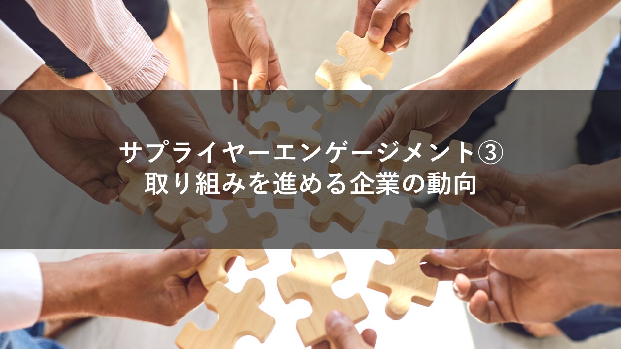 サプライヤーエンゲージメント③取り組みを進める企業の動向